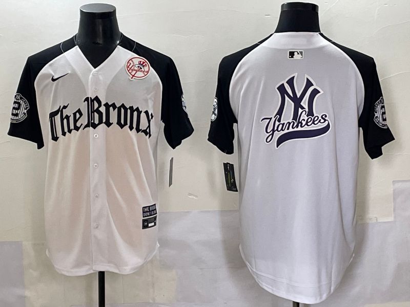 Men 2025 New York Yankees Blank White black Five generations Joint Name Nike MLB Jersey style 67